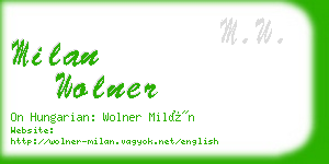 milan wolner business card